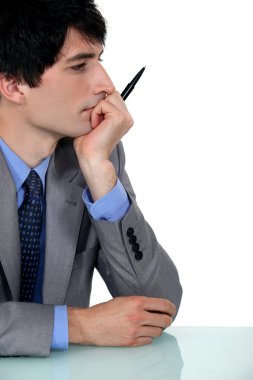 Businessman thinking clipart