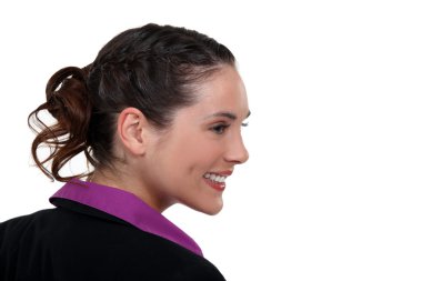 Profile of a young businesswoman clipart