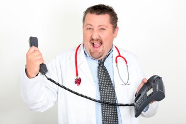 Overwhelmed doctor clipart