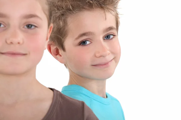 Head and shoulders of two children — Stock Photo, Image