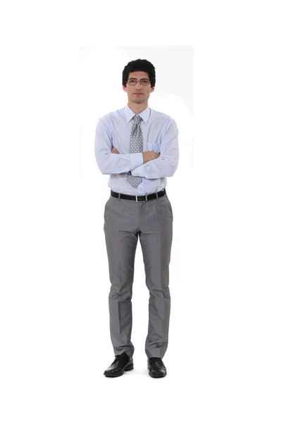 Businessman standing with his arms folded — Stock Photo, Image