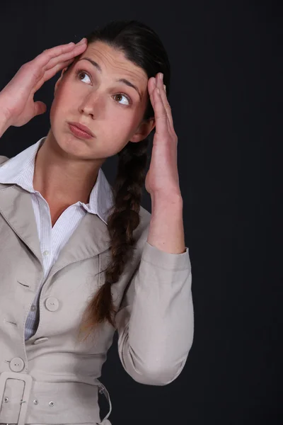 Woman having a headache — Stock Photo, Image