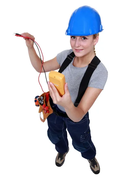 Mujer electricista — Foto de Stock