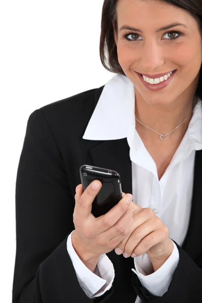 Portrait d'une femme d'affaires avec téléphone — Photo