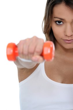 Girl lifting weights clipart