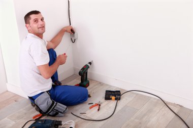 Electrician working clipart