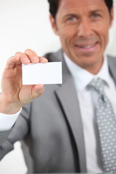 Executive giving business card — Stock Photo, Image