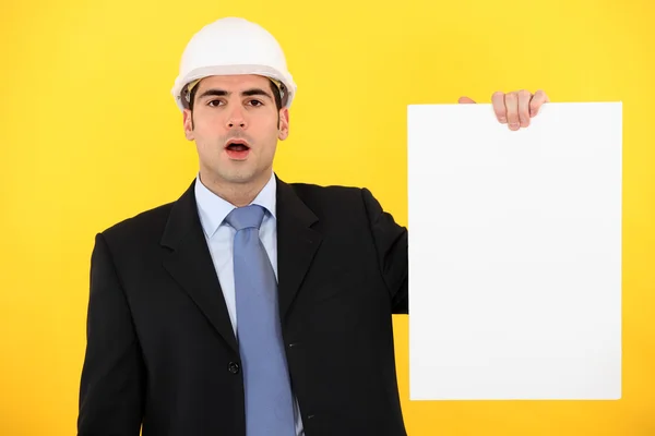 Architect with a blank board — Stock Photo, Image