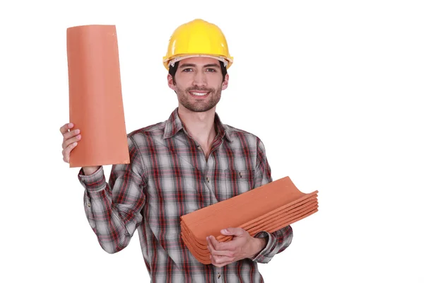 stock image A roofer.