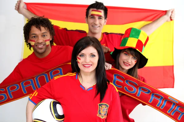 Spanish football fans — Stock Photo, Image