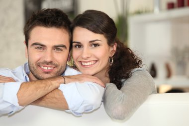 Portrait of a happy couple clipart