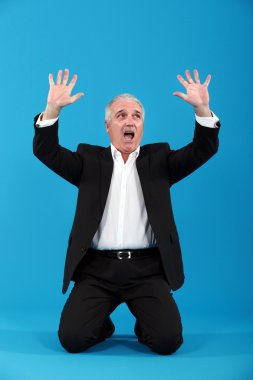 Terrified businessman clipart