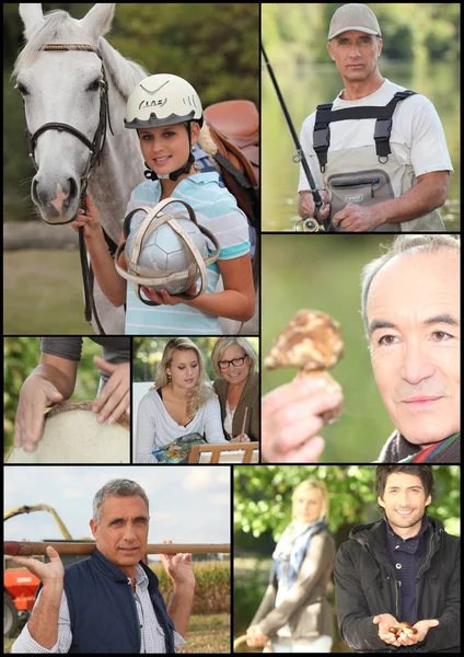 stock image Montage of outdoor leisure activities