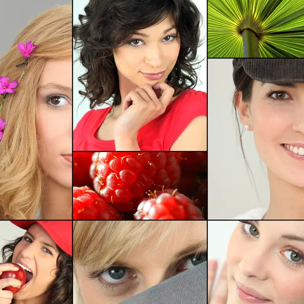 Выражения лица у разных женщин — стоковое фото