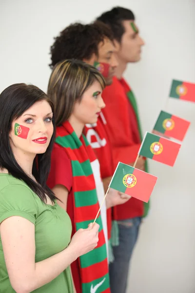 Kibiców piłkarskich z Portugalii — Zdjęcie stockowe