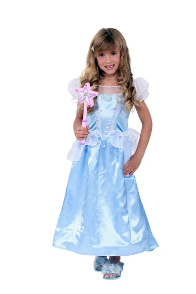 Портрет маленької дівчинки з костюмом — стокове фото