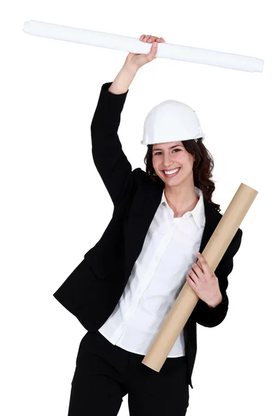 Happy female architect — Stock Photo, Image