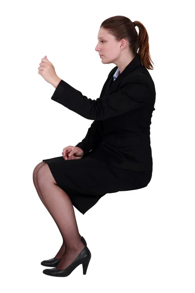Profilo di businesswomen sat on stool — Foto Stock