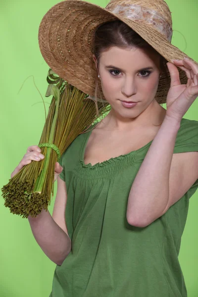 En kvinnlig florist. — Stockfoto