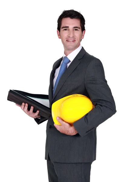 An architect with a briefcase. — Stock Photo, Image