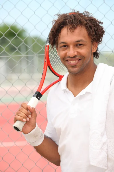 Tennis player on the court — Stock Photo, Image