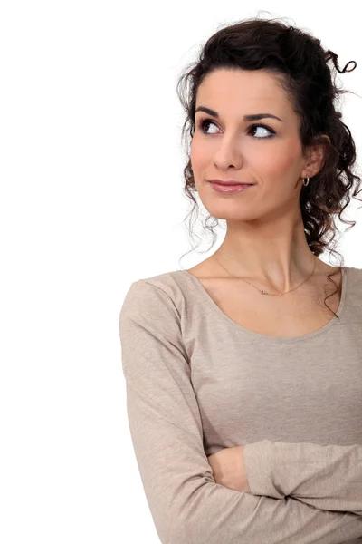Woman stood with arms folded — Stock Photo, Image