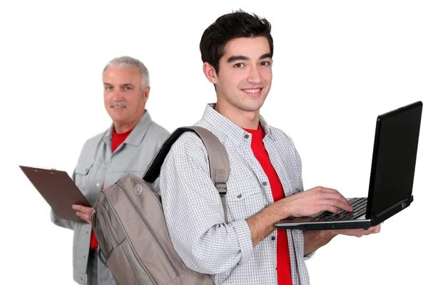 Trainee with a laptop — Stock Photo, Image