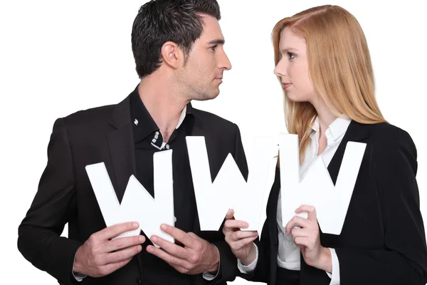 People keep a www — Stock Photo, Image