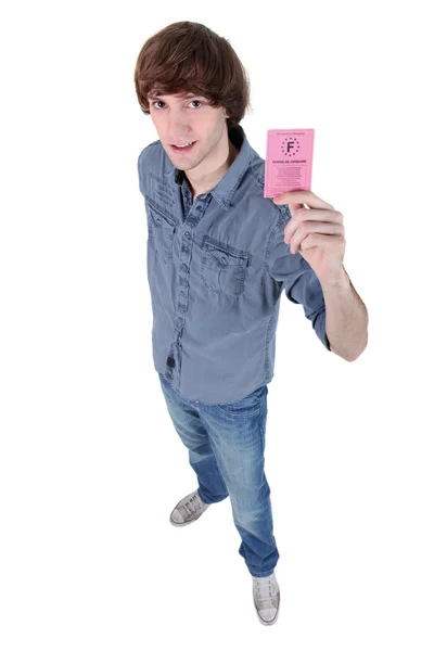 Young person with French driving licence — Stock Photo, Image