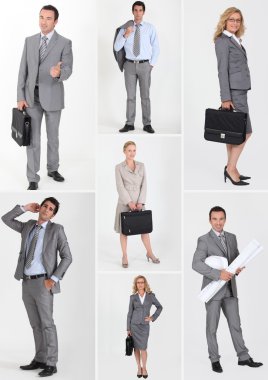 A collage of business professionals clipart