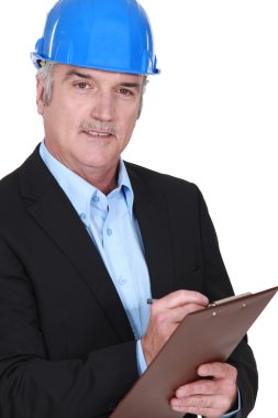 Surveyor with clipboard clipart