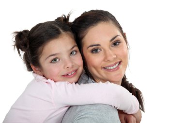 Mother daughter portrait clipart