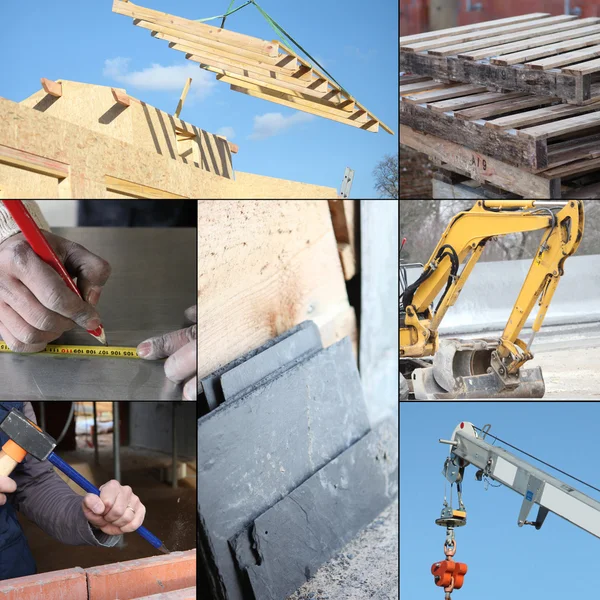 Collage av byggbranschen — Stockfoto