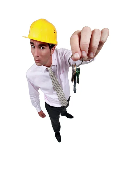 Architect with a bunch of keys — Stock Photo, Image