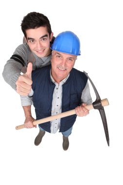 Tradesmen giving the thumb's up clipart