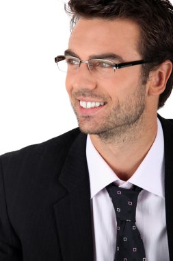 Portrait of man with glasses clipart