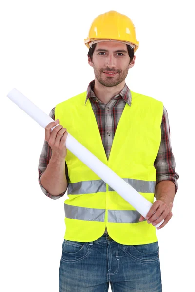 Foreman standing on white background — Stock Photo, Image