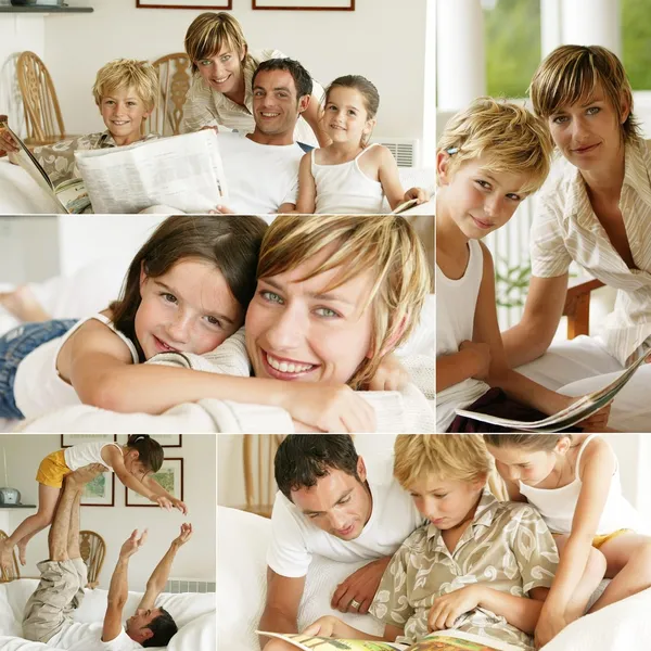 Gelukkig gezin thuis — Stockfoto