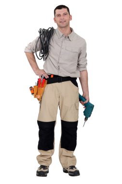 Portrait of a handyman clipart