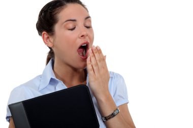 Office worker yawning clipart