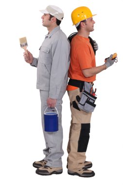 Electrician and painter clipart