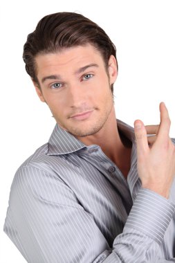 Portrait of brown-haired man clipart