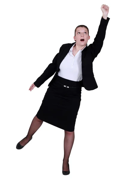 Mujer de negocios alcanzando el aire — Foto de Stock