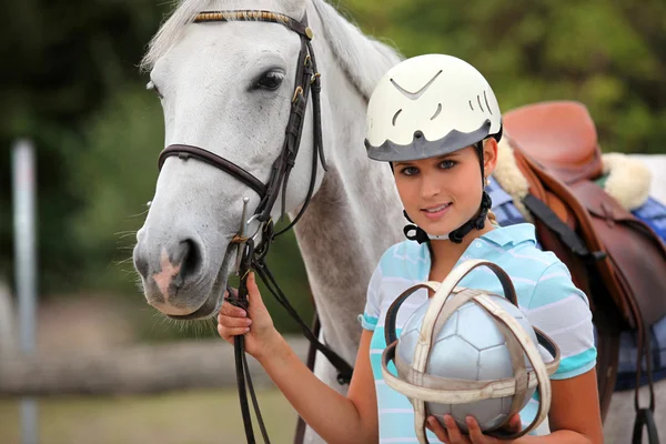 Female polo player — Stock Photo, Image