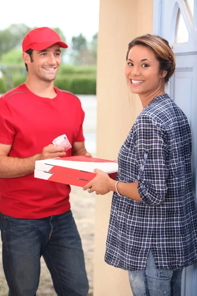 Pizzas delivery at home — Stock Photo, Image