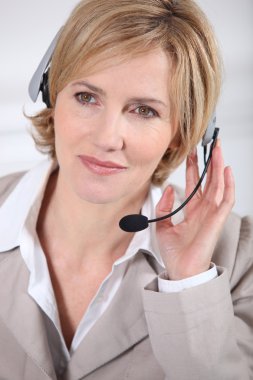 Portrait of a call centre agent clipart