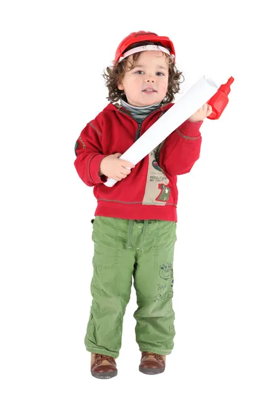 Little boy decorator — Stock Photo, Image