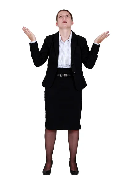 Businesswoman asking why — Stock Photo, Image