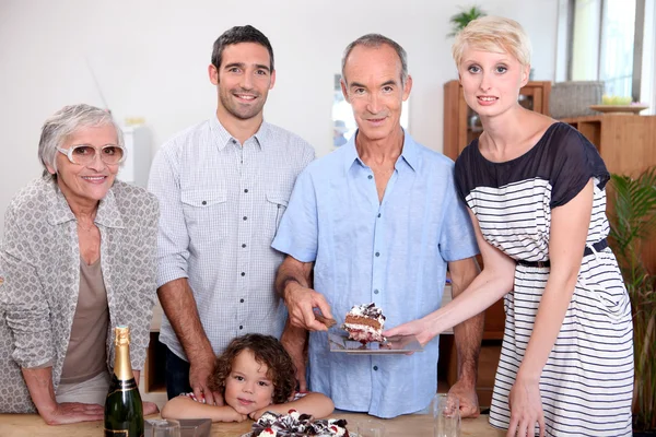 Portrait of a family at birthday party — Stock Photo, Image