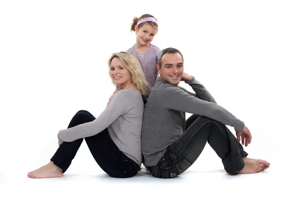 Padres e hija sobre fondo blanco — Foto de Stock
